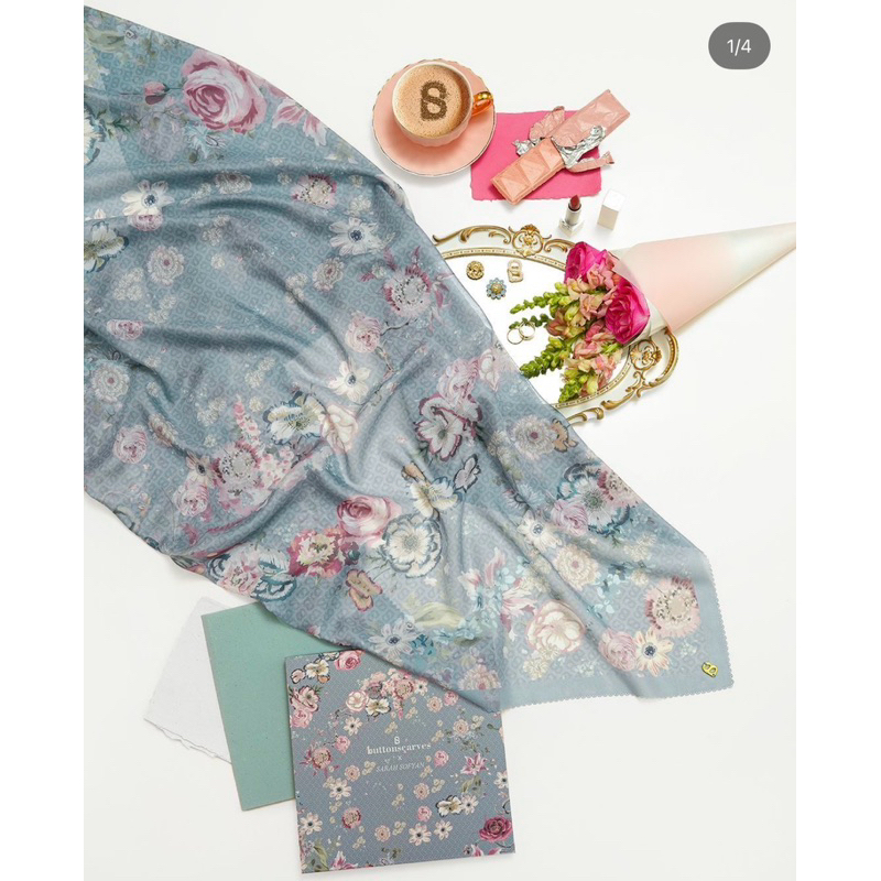 PL Buttonscarves Blume Series - Blue Shadow