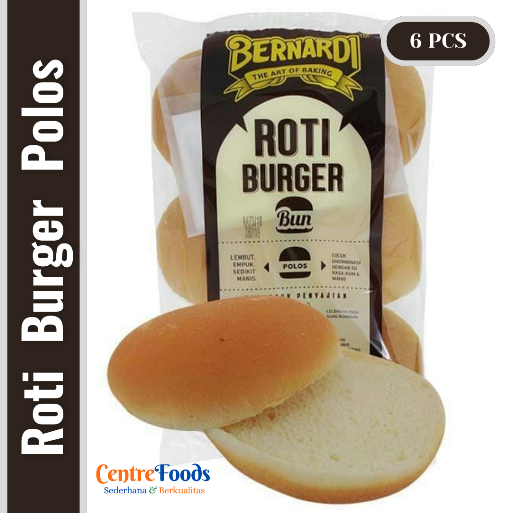 

Roti Burger - Bun Polos BERNARDI | Isi 6 Pcs - 300gr [ Harga Per BKS ]