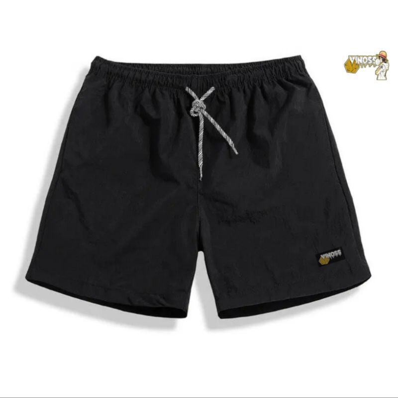 celana pendek pria bahan cattun combet Shorts Surfing Katun Distro Santai Boxer Combed Dewasa Hitam 