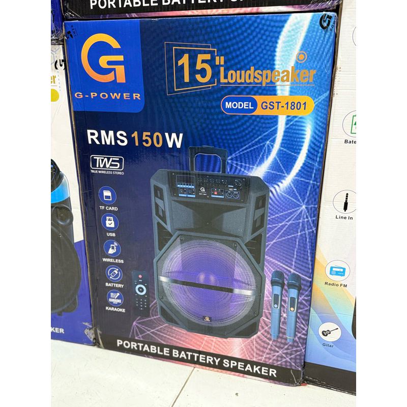 speker wireless G power 15inch RMS 150w GST 1801