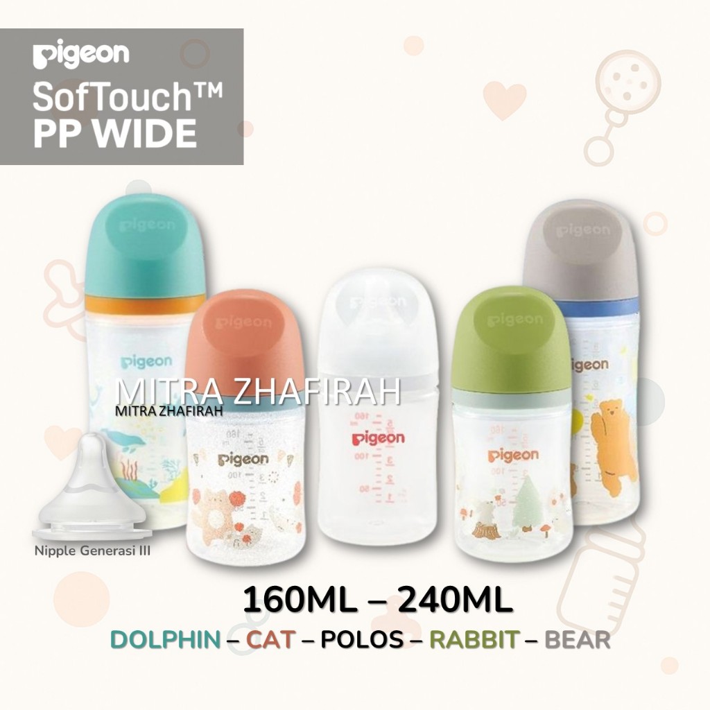 Botol Susu Pigeon Wide Neck Generasi 3 160ml 240ml / Botol Susu Pigeon Wide Neck 160ml 240ml