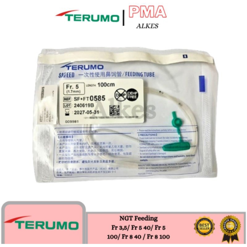 NGT Feeding Tube No Fr 3,5/ Fr 5 40/ Fr 5 100/ Fr 8 40 / Fr 8 100  Terumo Harga/Pcs