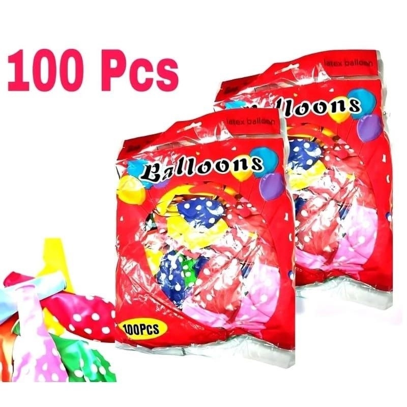 100 pcs balon polkadot / balon ulang tahun