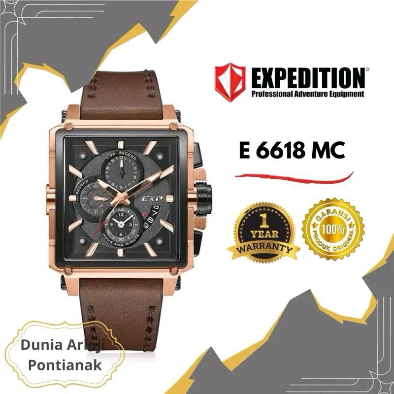 [dunia arloji pontianak] EXP 6618 Jam Tangan Pria Expedition Seri E 6618 MC Stainless Stopwatch Kuli