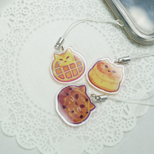 FLOSKATT AKRILIK PHONE CHARM BAKED CAT