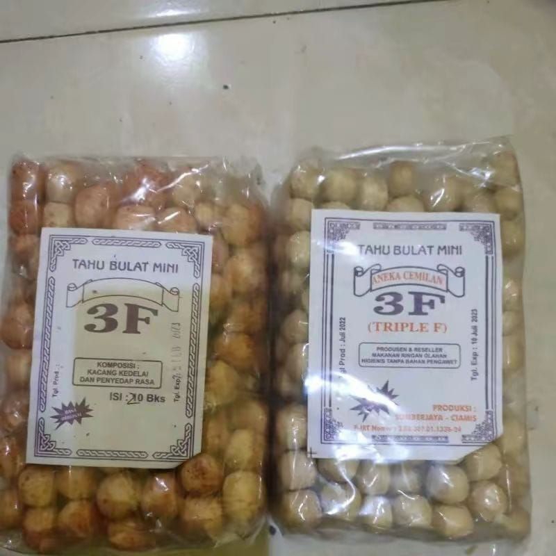 

makanan ringan tahu bulat mini cap 3F 1pack isi20pcs
