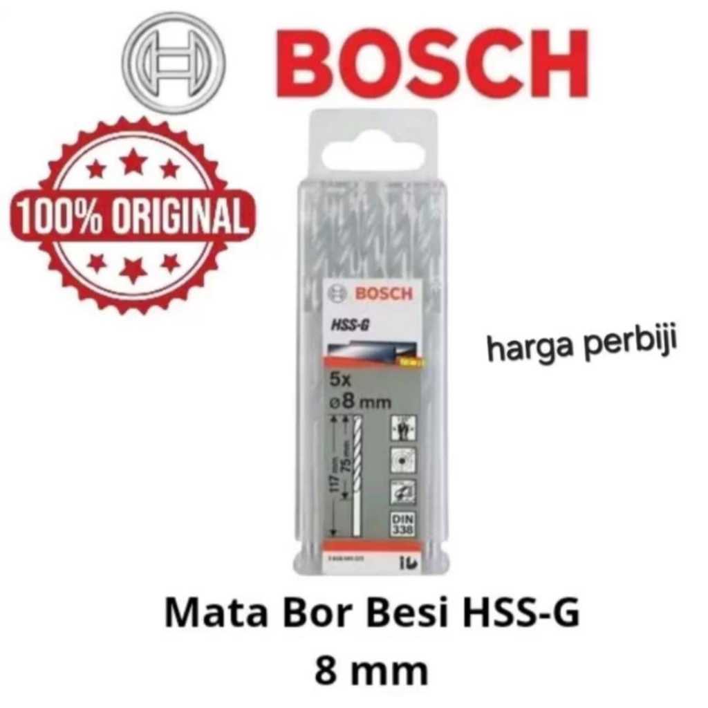 Mata Bor Besi Putih HSS-G 8mm  100% ORIGINAL/Mata Bor Besi Putih 8 mm Asli original