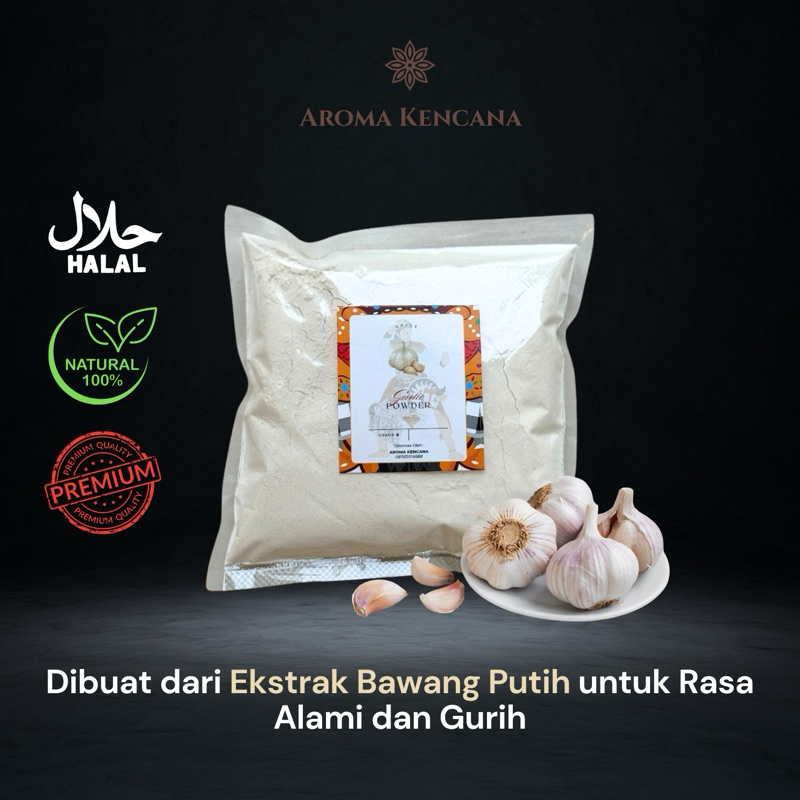 

Garlic Powder / Bawang Putih Bubuk Grade B AROMA KENCANA Halal 40g, 100g, 250g, 1kg