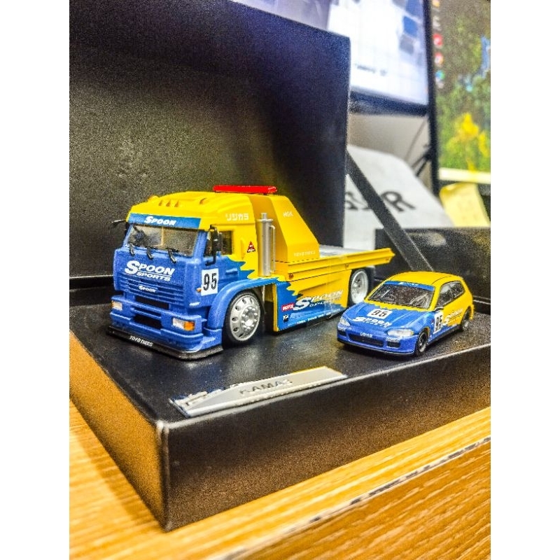 Street Weapon x Stance Hunter KamaZ Trailer With Civic EG Spoon Livery