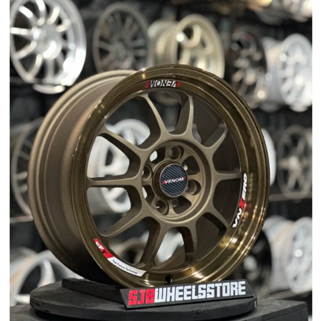 Velg mobil ring 15 4x100 lebar 6,5 et 42 Venom Zero by JF Luxury