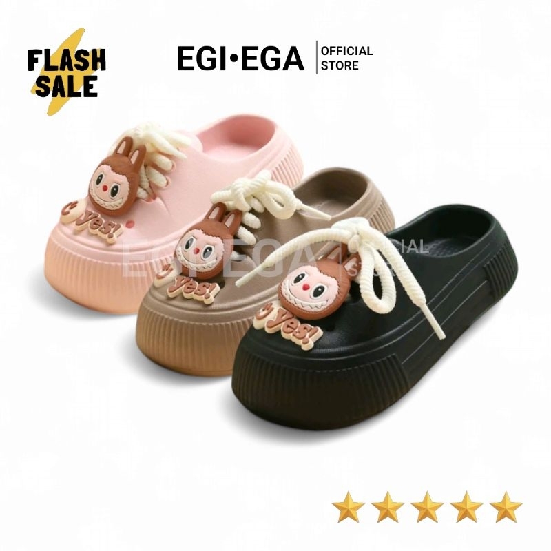 ( Baim ) Labubu Sandal Anak perempuan sandal anak cewe kekinian karakter labubu Sandal karet Anak Ce