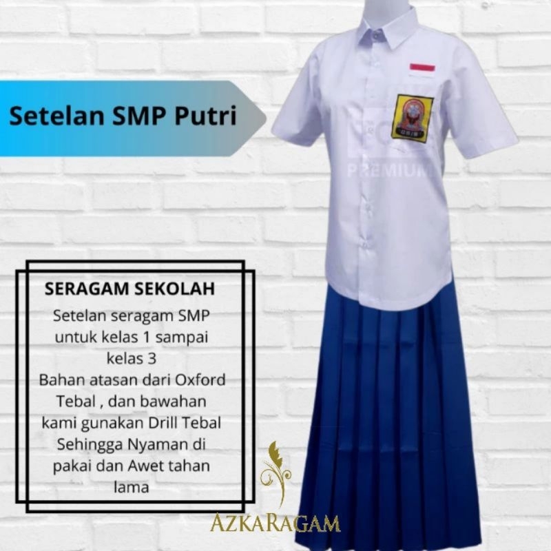 Setelan Seragam OSIS SMP Putra-putri Lengan Pendek
