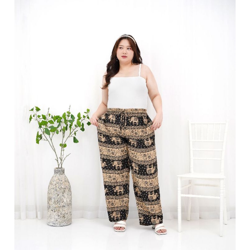 Goddess Bali Irene Kulot Kolor Celana Panjang Jumbo Rayon | Celana Jumbo Wanita | Kulot Wanita Motif