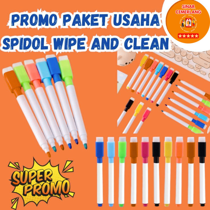 

SC 50 PCS 75 PCS 100 PCS Paket Usaha Spidol Warna Warni Papan Tulis dengan Penghapus Termurah/Spidol Wipe and Clean