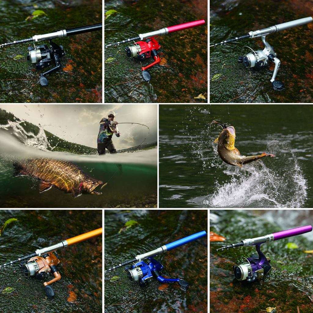 Set Pancingan Pulpen Mini Fishing Rod Pen Joran Pancing Pulpen Pancingan Portable Alat Pancing Paket