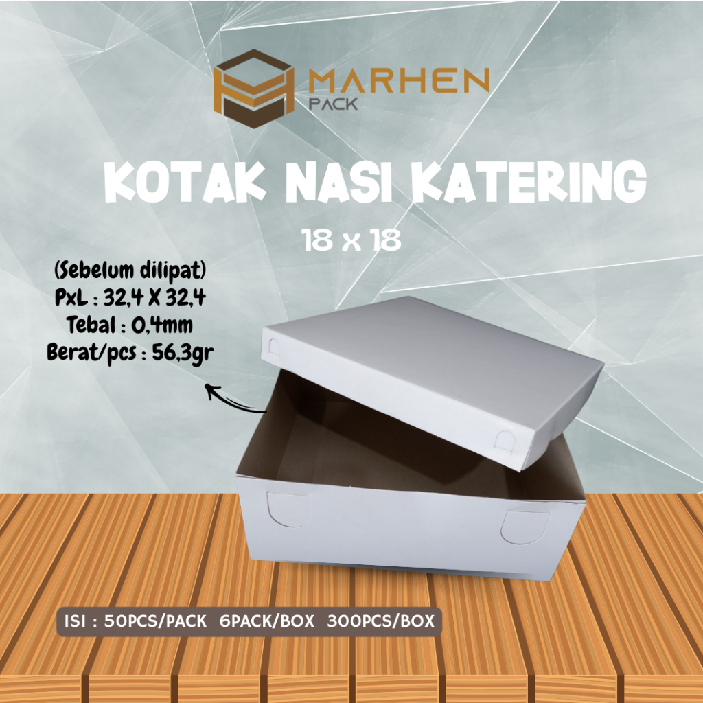 MP - Kotak Nasi Box Kue Duplex 20x20 / Dus Nasi Katering / Dus Nasi Kotak 20x20/ ASHLEY