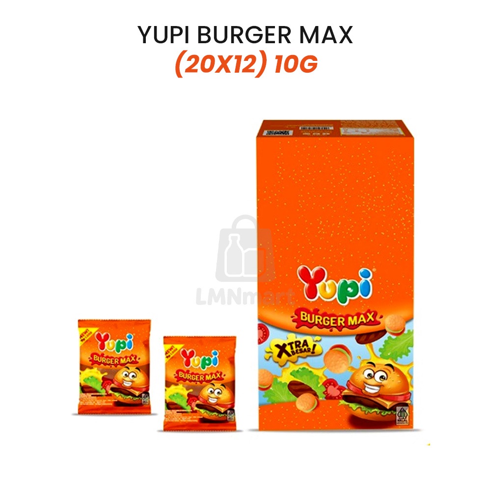 

YUPI Permen Jelly Burger Max – Permen Bentuk Burger Unik, Rasa Buah Enak & Disukai Anak-anak