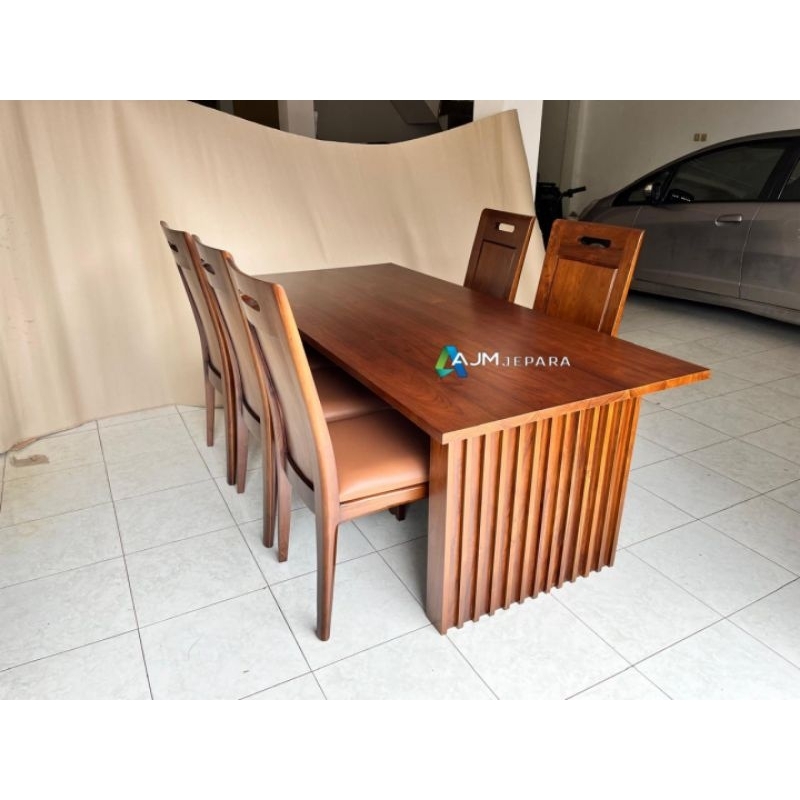 Meja makan jati.set meja makan jati terbaru