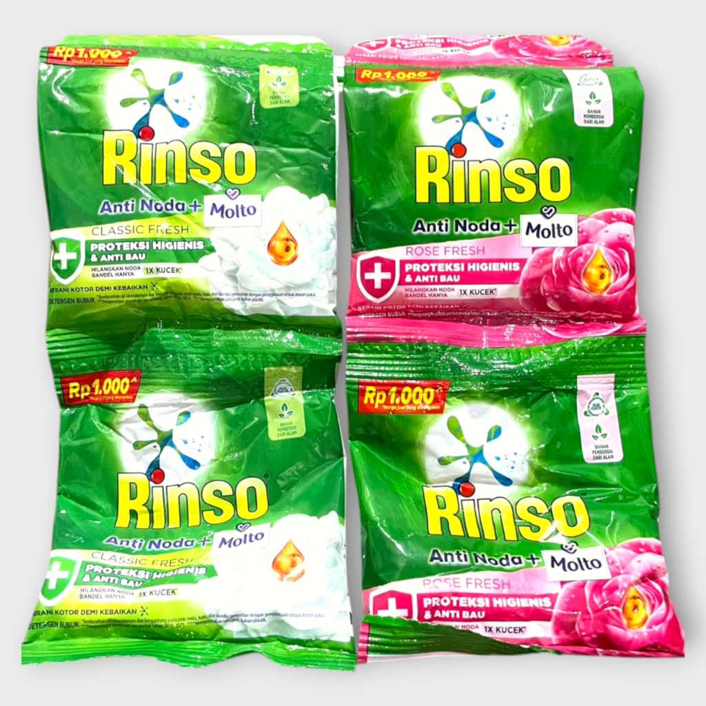 Rinso Bubuk Sachet 1 Renceng/ Rinso Bubuk Detergen 44gr x 6pcs renceng
