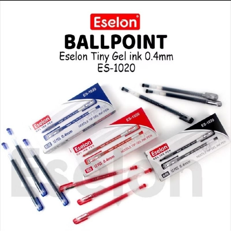 

12 pcs pulpen GEL ESELON 0.5mm / 1 pack Pulpen Gel Eselon ES-1020