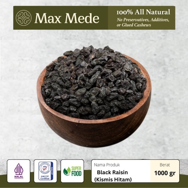 

Max Mede - Kismis Hitam 1Kg / 1000gr | Black Raisin Kering Arab Manis Premium Jumbo