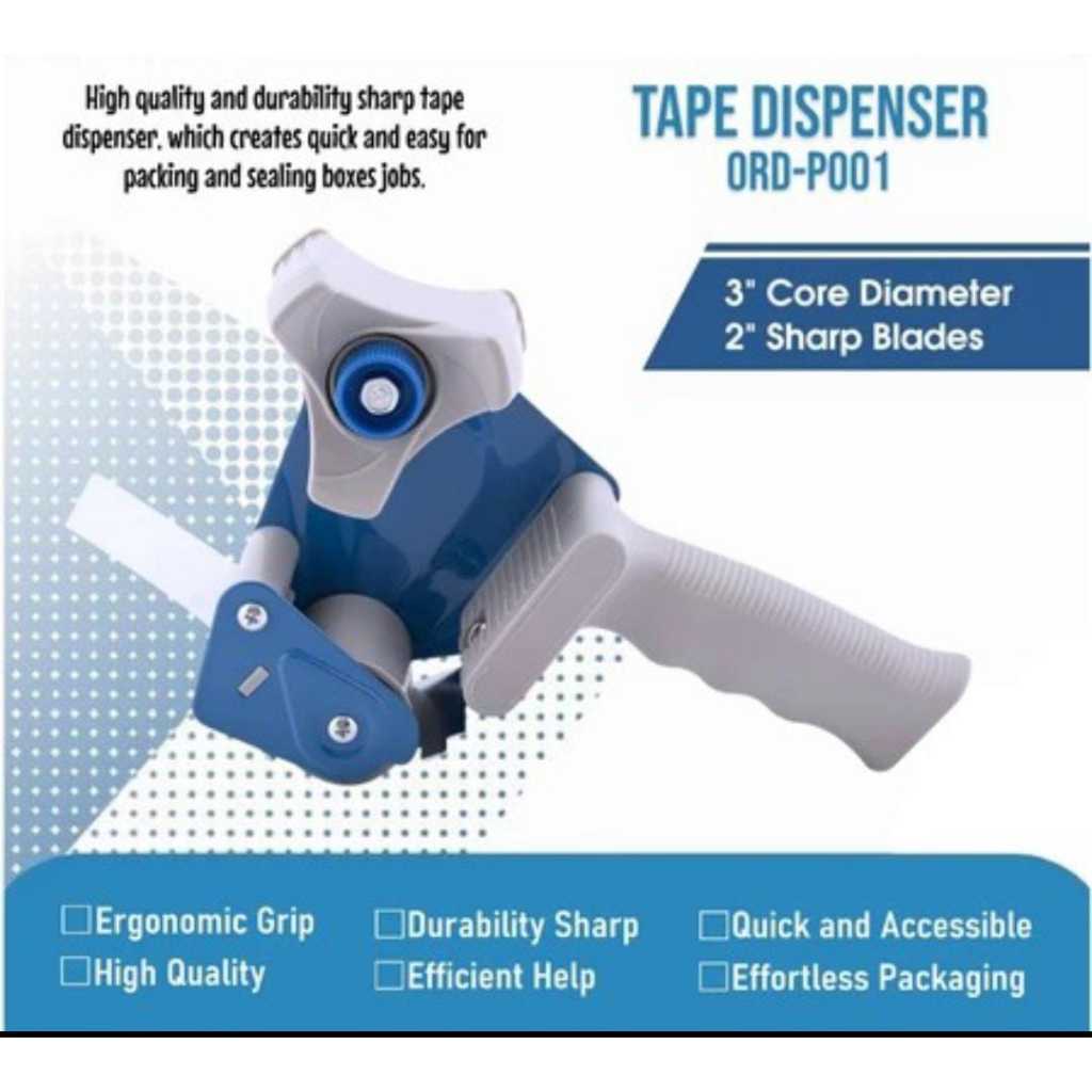 

Jumbo Tape Dispenser with Ergonomic Cutter for 2 Inch Packing Tape - Safe Packaging