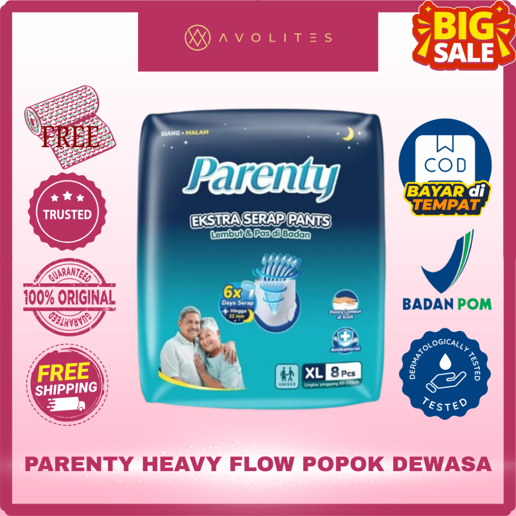 Parenty Adult Pants Ekstra Serap Heavy Flow M10 L8 XL8 / M20 L16 XL14 Pamper Pampers Popok Celana De