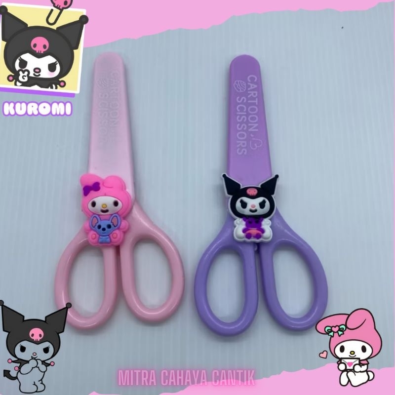 

Gunting Sanrio / ATK Sekolah / Gunting Kertas / Gunting + sarung / Stationery / Gunting serbaguna / Gunting Kuromi Melody