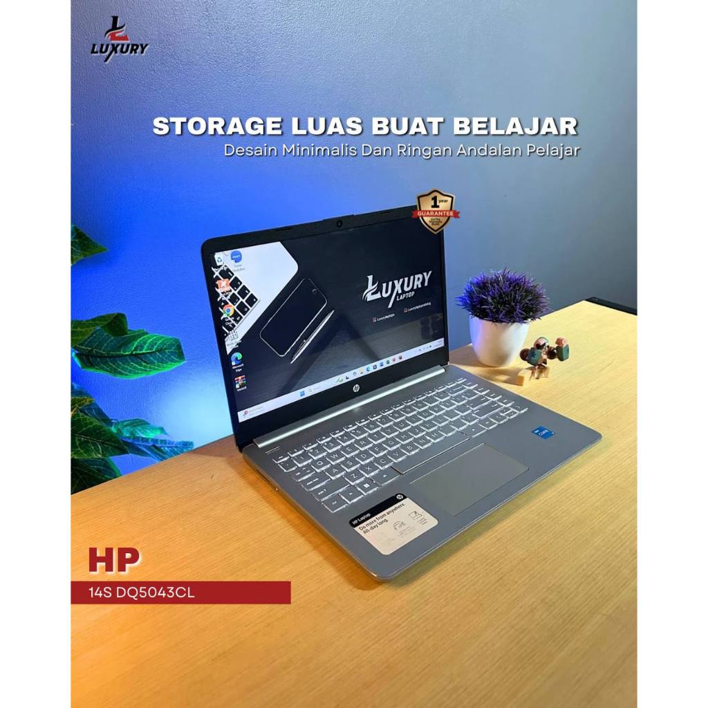 LAPTOP HP 14S DQ5043CL SLIM CORE I3 GEN 12 SSD RAM DDR4 3200MHZ BACKLIGHT SECOND