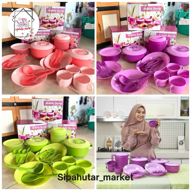 PRASMANAN SET PLASTIK MADELINE SERVING SET 18pcs BAHAN PALASTIK TEBAL BPA FREE