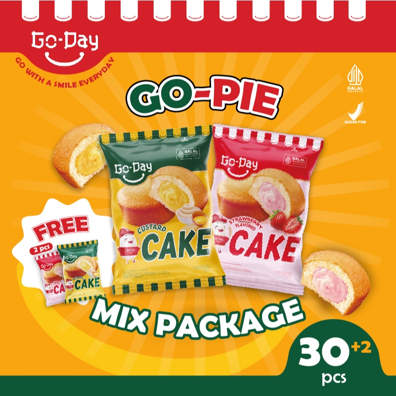 

Mix Go-Day Go-Pie Cake 32 Pcs (Custard & Strawberry)
