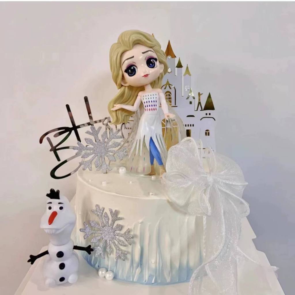 Cake Topper Edisi Frozen/ Hiasan Cake Tema Elsa Olaf Frozen/ Topper figur Ultah Frozen