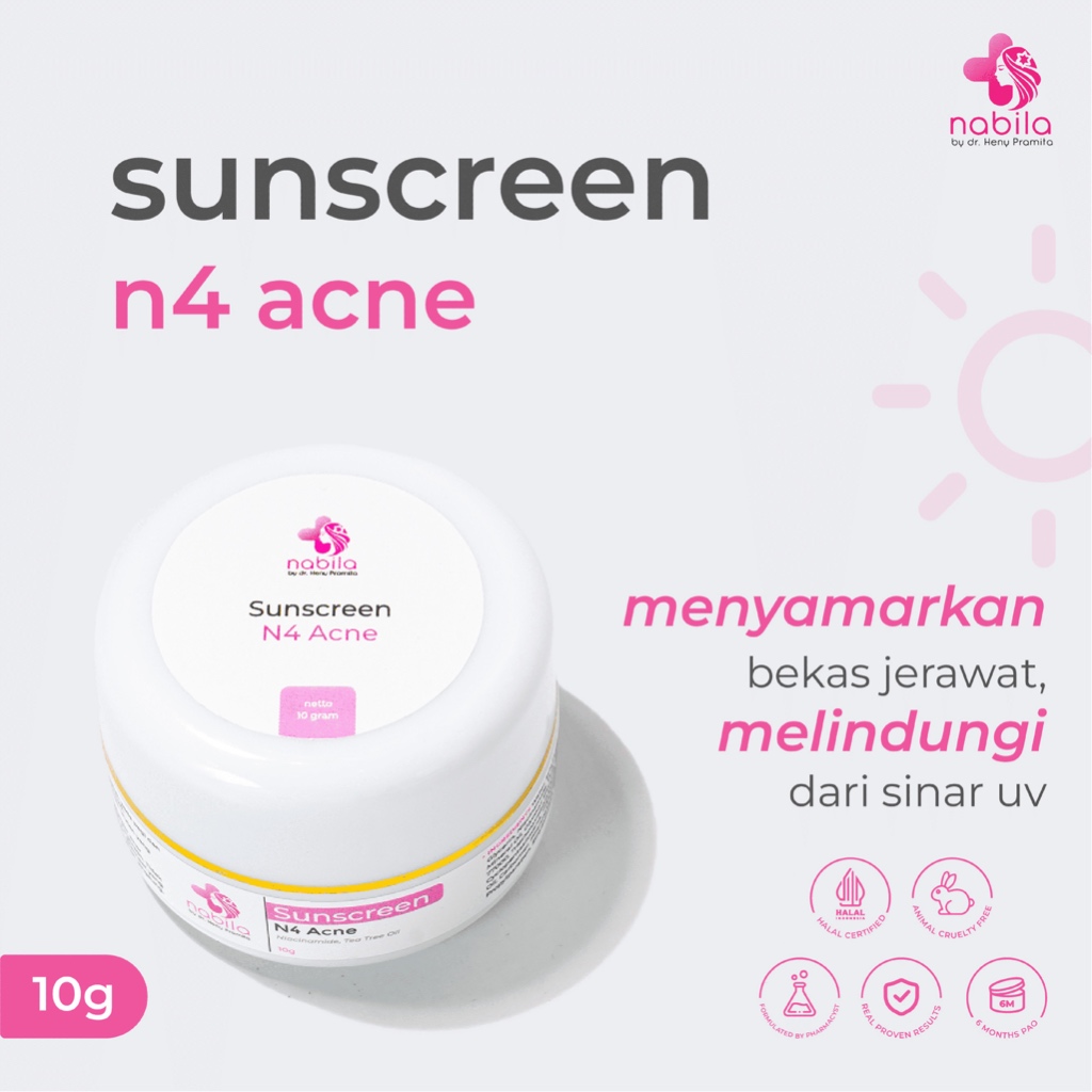 SUNSCREEN N4 ACNE | NABILA | NABILA SKINCARE | NABILASKINCARE