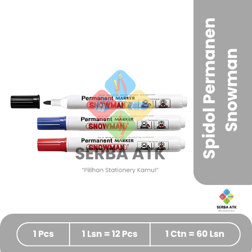 

[1 pcs] Spidol Snowman Permanent/tidak bisa dihapus & Whiteboard/bisa dihapus