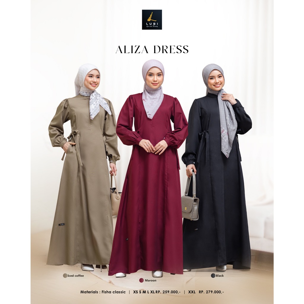 LUBI FASHION Lubi Gamis Terbaru 2025 Lubi ALIZA DRESS Lubi Gamis ALIZA Wanita Kekinian Brand Lubi Te