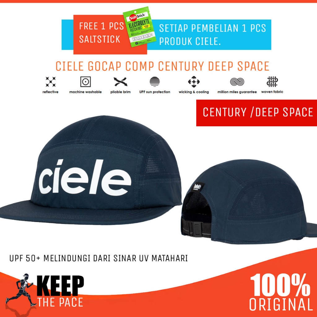 Ciele cap original gocap alzcap athletic running cap topi lari road trail traveling