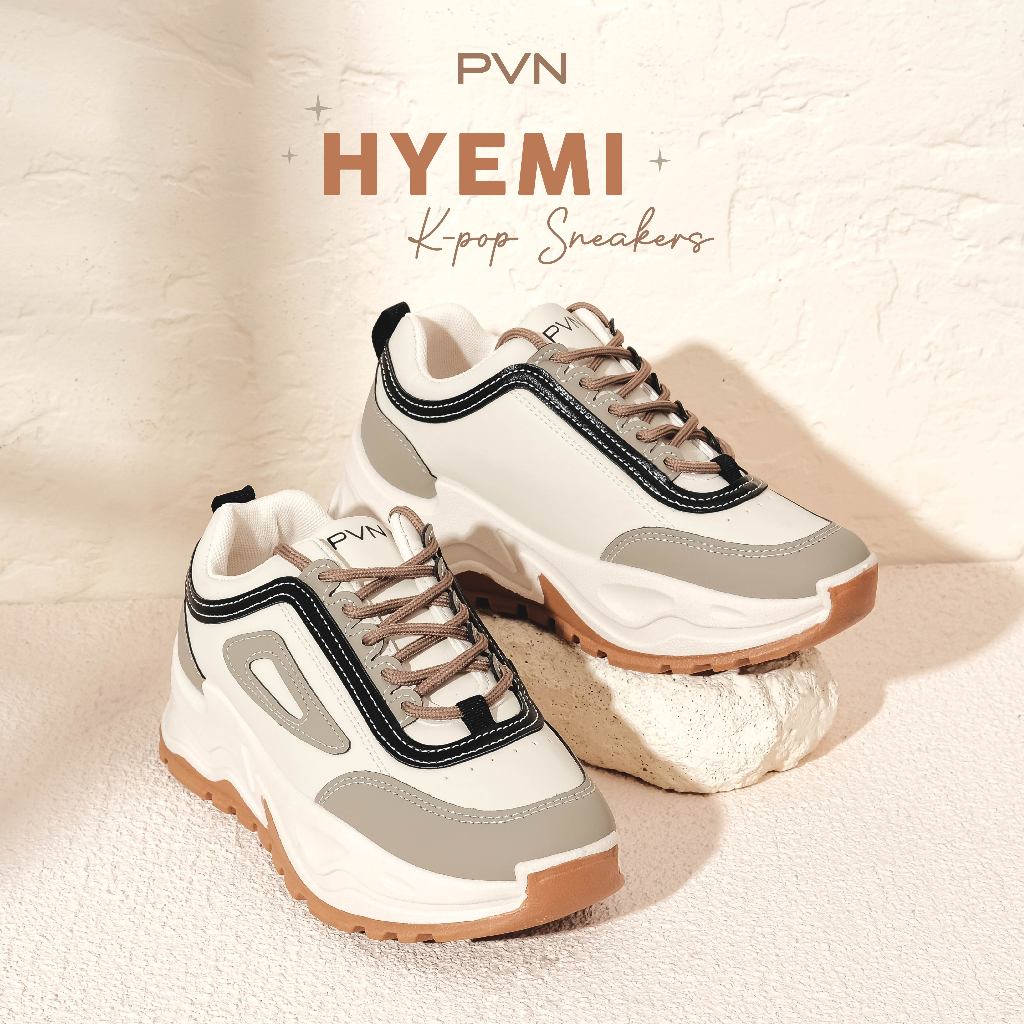 PVN Hyemi Sepatu Sneakers Wanita Putih Sport Shoes Cream 606