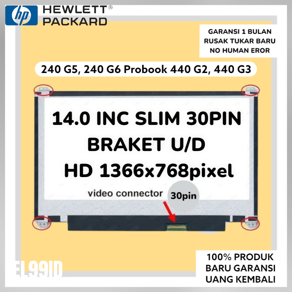 LCD LED HP 240 G5, 240 G6, Probook 440 G2, 440 G3