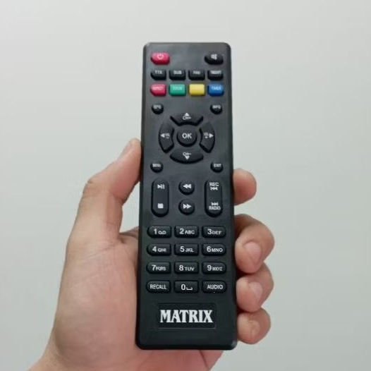 Remote Remot Set Top Box STB DVB-T2 HD UHF Pengganti Tanpa Setting Matrix Matrik Apple Merah Apple S
