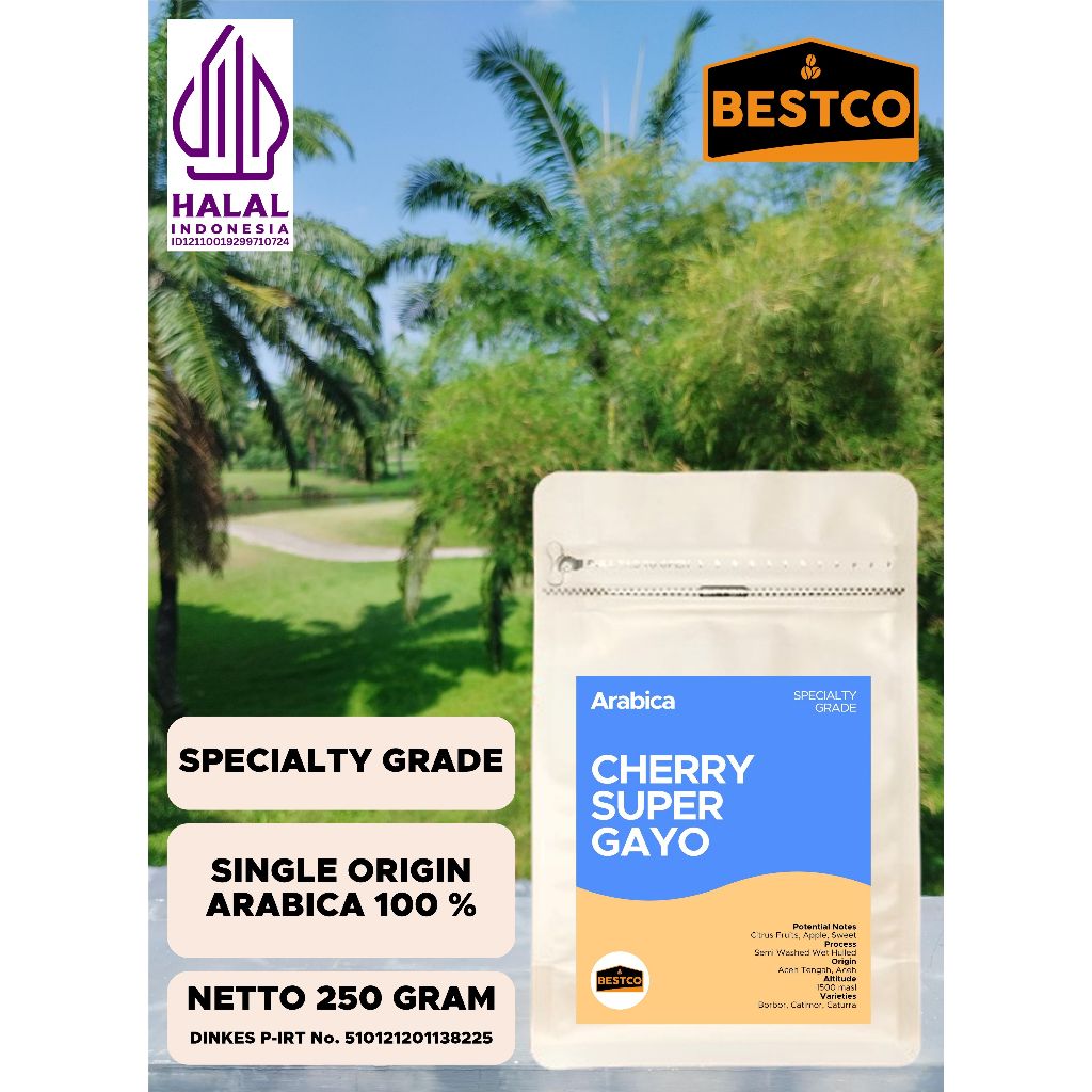 

Kopi Bestco Specialty Arabica Cherry Super Gayo 250 gr