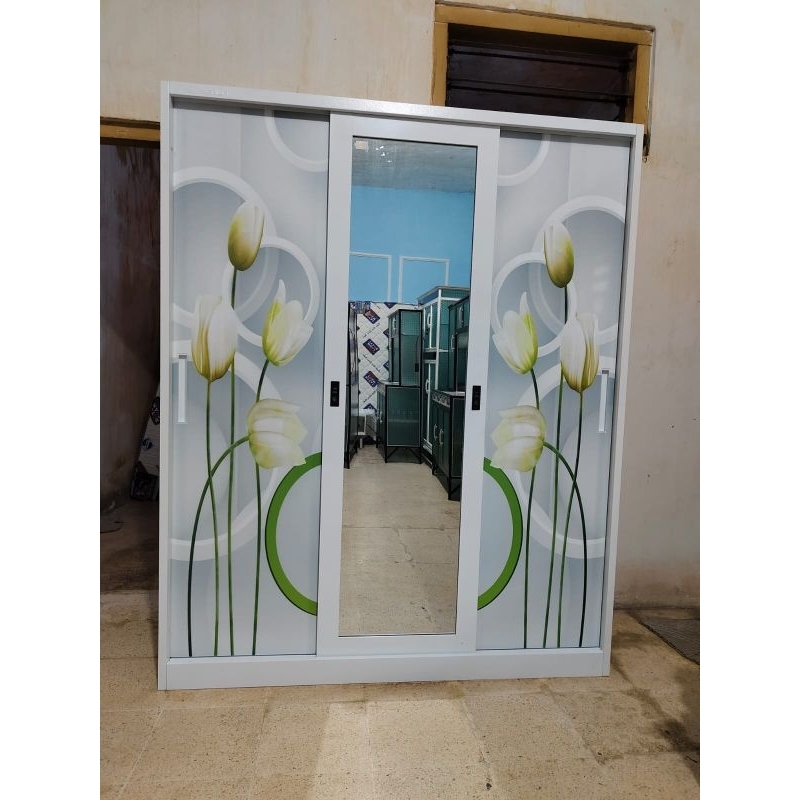 Lemari besi sleding 3pintu jumbo