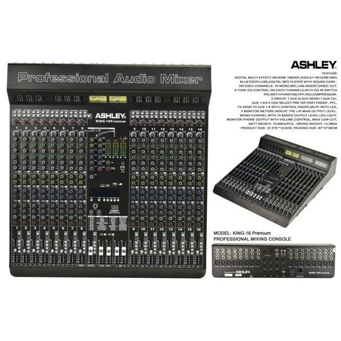 PRROFESSIONAL AUDIO MIXER ASHLEY KING-16 PREMIUM 8CHANNEL