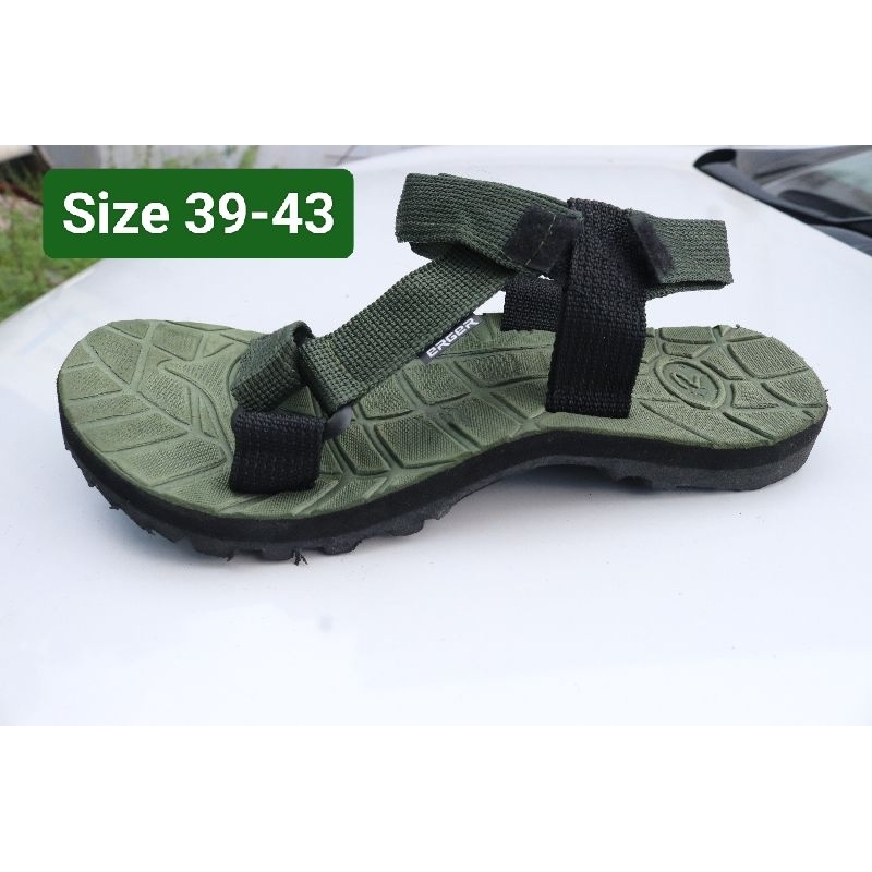 Sandal Hiking Hijau Army Gunung Pria