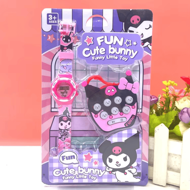 Pop it dan Jam Tangan digital Kuromi anak karakter lucu