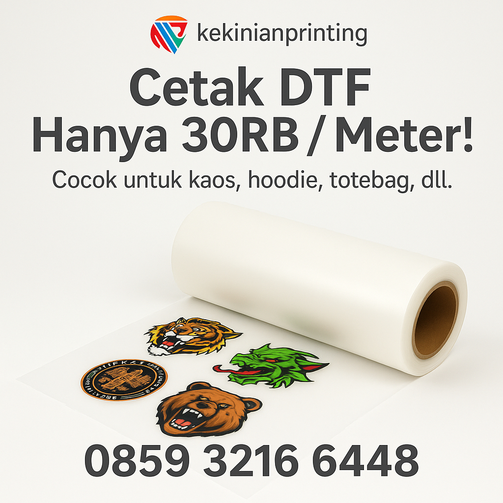 Cetak DTF per Cm/ Sablon DTF High Quality / Cetak Sablon DTF /  Sablon DTF Per CM / Custom Desain / 