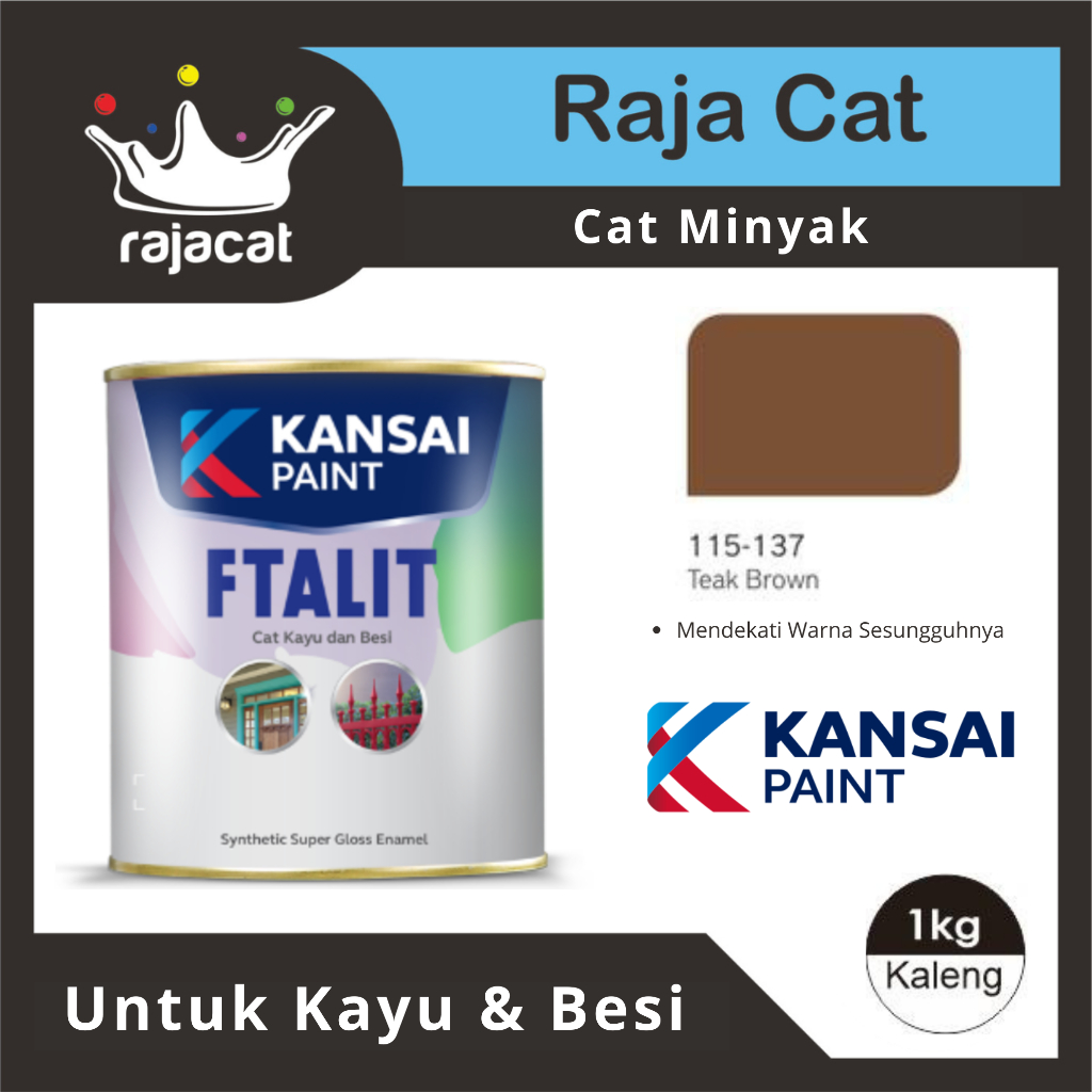 Cat Besi dan Kayu KANSAI FTALIT 1 KG 137 TEAK BROWN Cat Minyak