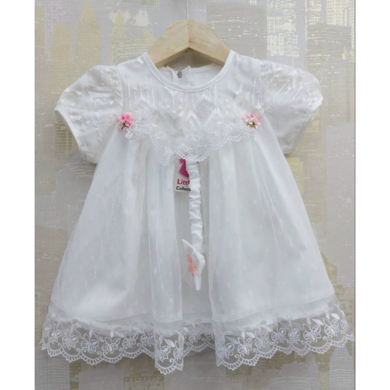 Gaun putih bayi 0-12bulan,dress putih bayi,gaun anak perempuan,dress anak perempuan