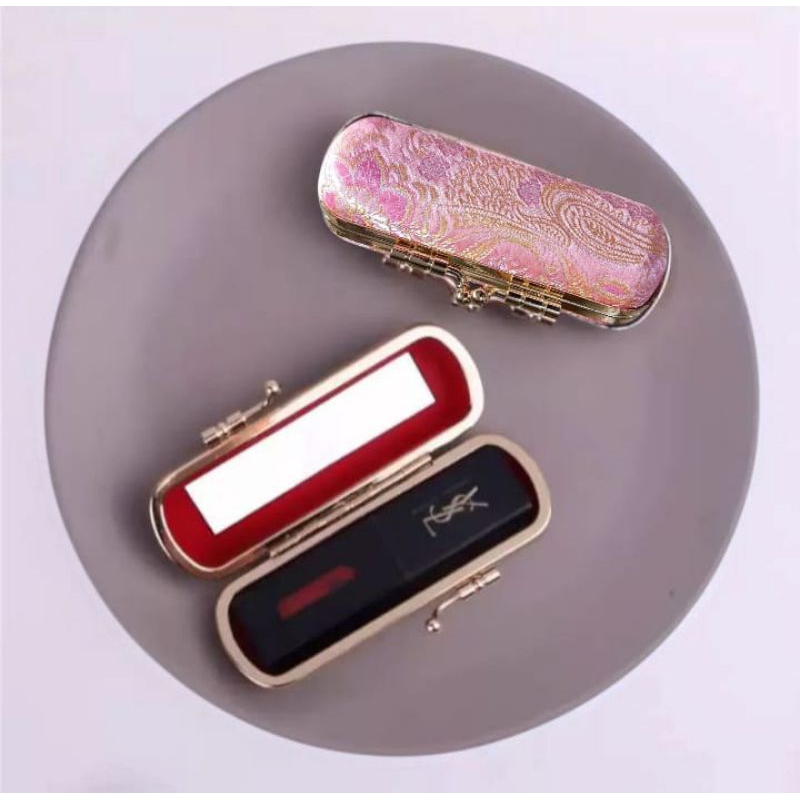 Kotak Perhiasan Kotak Lipstik / Dompet Lipstik Dilengkapi cermin kecil Warna Pink Muda