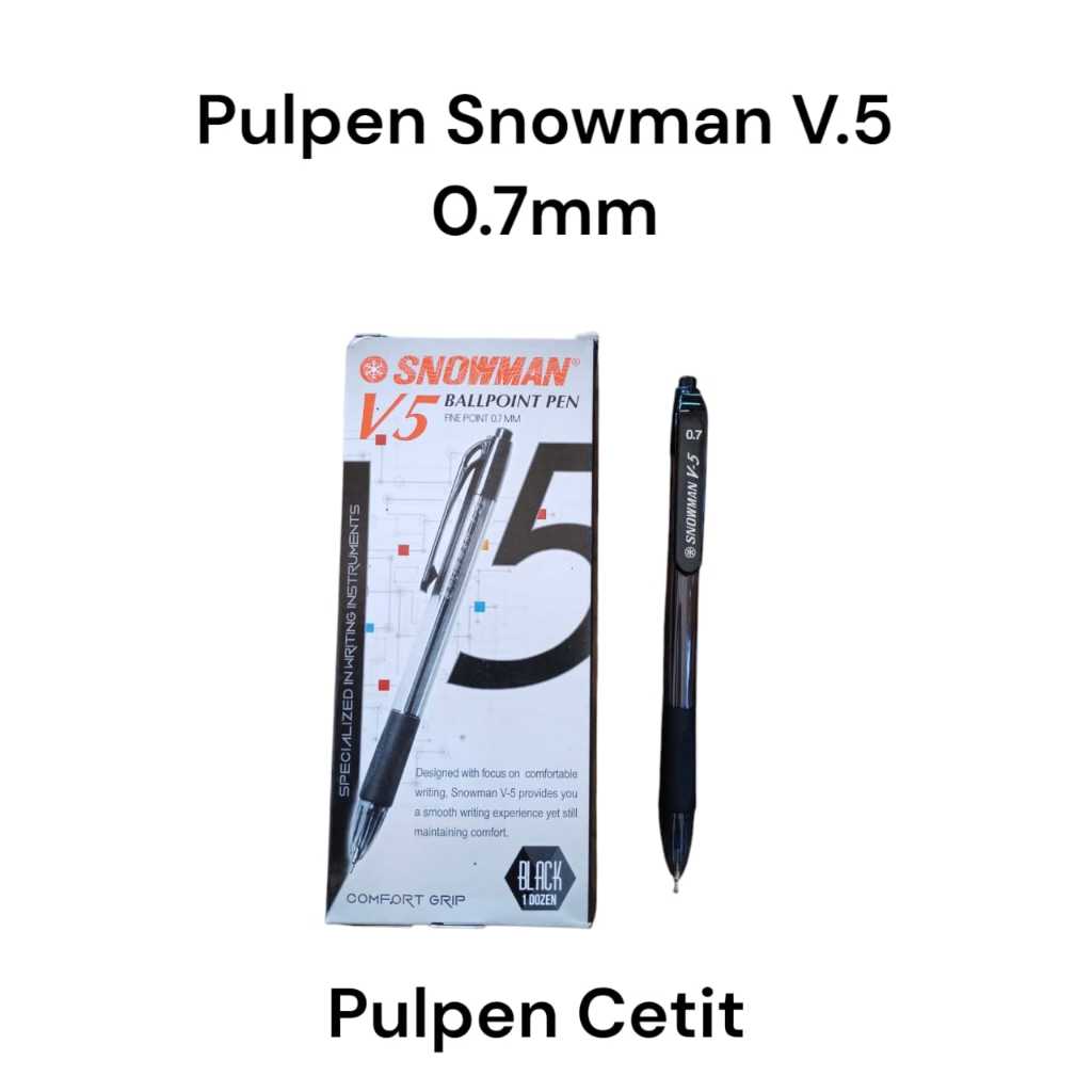 

Pulpen Snowman V.5 Fine Point 0.7MM Hitam - Stationery