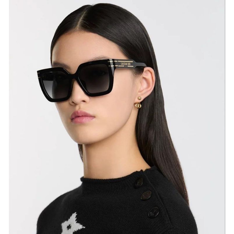 CHRISTIAN DIOR Signature S10F Black Square Sunglasses